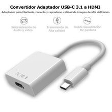 Convertidor Adaptador USB C 3.1 a HDMI 1080P